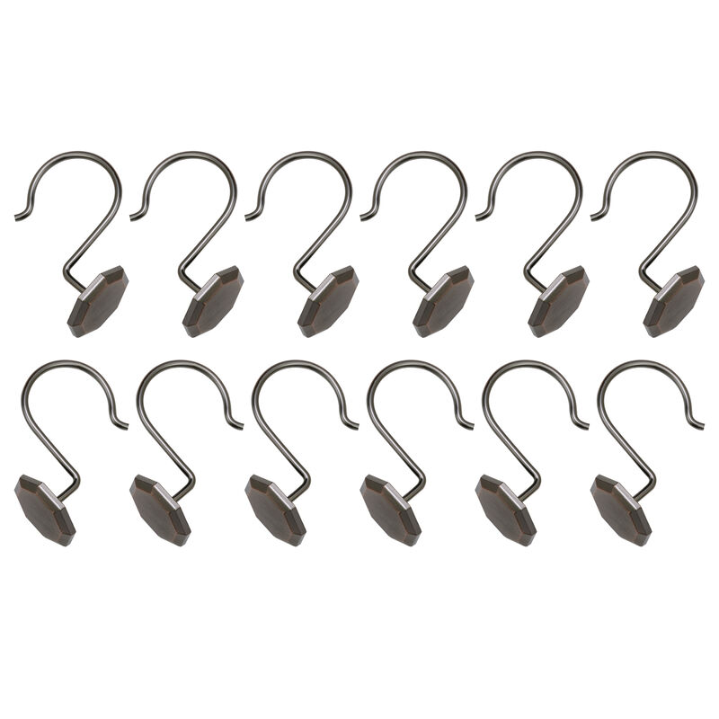 Zinc Shower Curtain Hooks, Set of 12 image number 3
