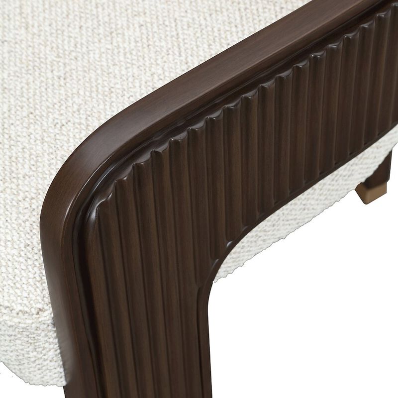 Michael Amini West Kensington Dining Arm Chair - Buff/Medium Espresso