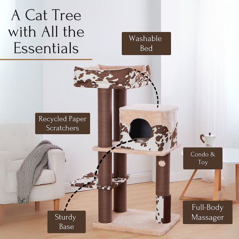 Petpals 50-in Cowboy Western Style Cat Tree, Brown