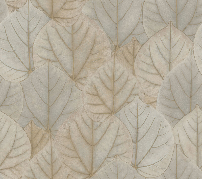 Leaf Concerto Warm Taupe Peel & Stick Wallpaper image number 0