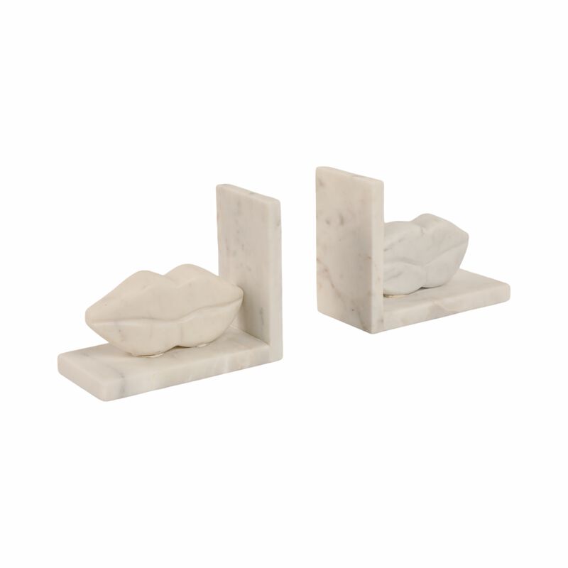 S/2 5" Lips Marble Bookends image number 0