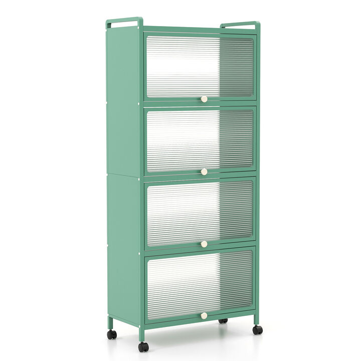 5-Tier Kitchen Baker’s Rack with Flip-Up PC Doors and Open Storage Shelves