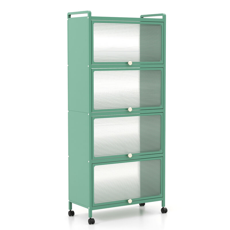 5-Tier Kitchen Baker’s Rack with Flip-Up PC Doors and Open Storage Shelves