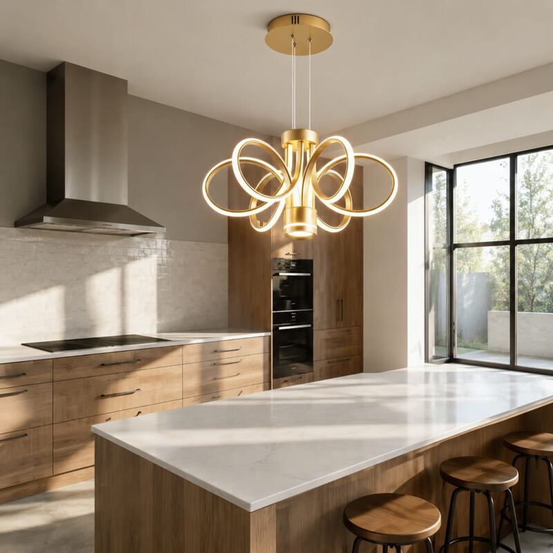 ELEMENT ACE Modern Farmhouse LED Ceiling Chandelier Hanging Light for Dining Rooms, Kitchen Islands, Foyers & Home Living Spaces image number 3