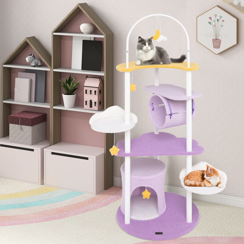 Large Cat Tower with Metal Frame and Jumping Platforms