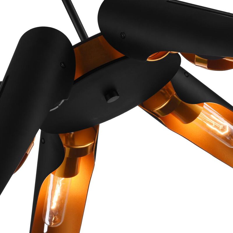 Amar 6 Light Chandelier With Matte Black Finish