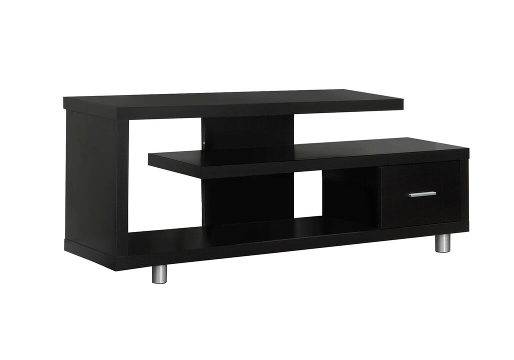 Modern TV Stand with Cabinets &ndash; Functional Enclosed Storage Entertainment Center for Home and Living Room