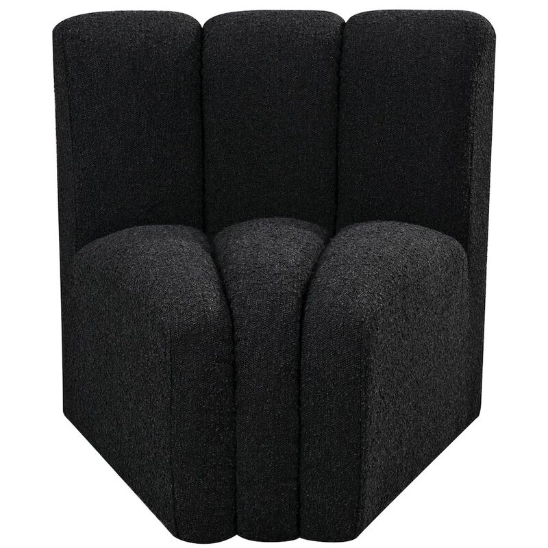 Meridian Furniture Arc Green Boucle Fabric Curved Corner