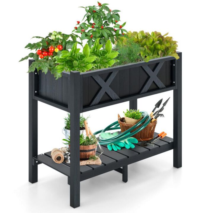 HIPS Raised Garden Bed Poly Wood Elevated Planter Box