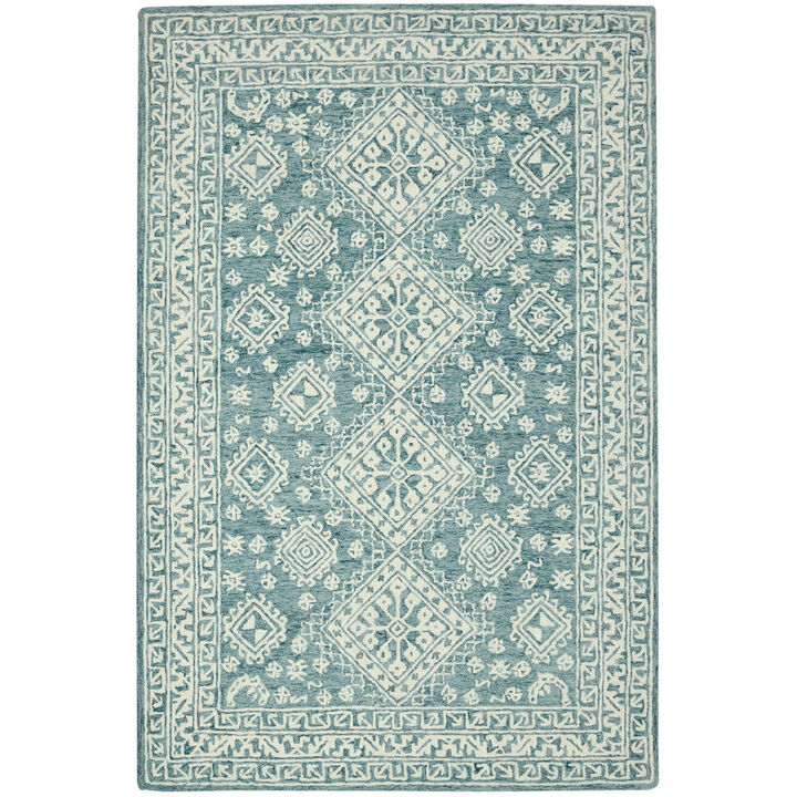 HomeRoots Wool Oriental Hand Hooked Area Rug