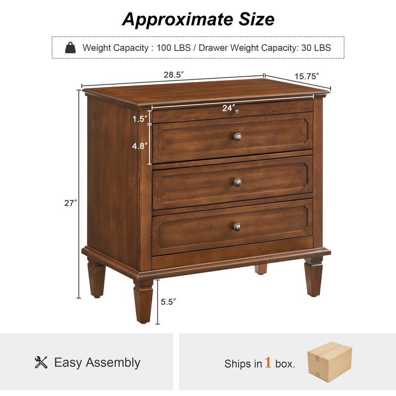 Jibber Farmhouse 3 Drawer Nightstand image number 6
