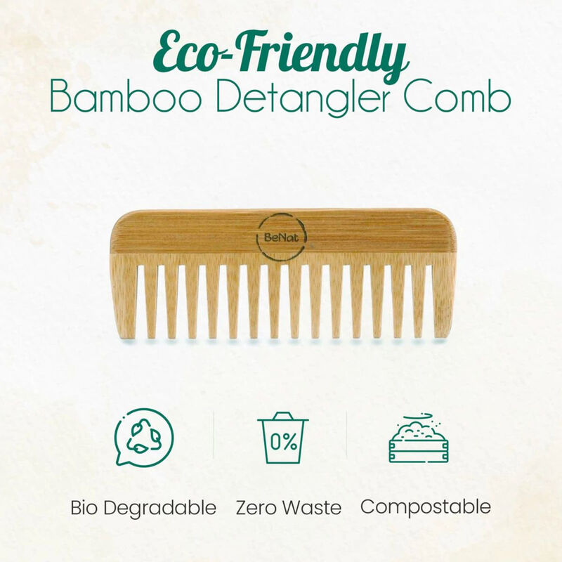 2-Pack All-Natural Bamboo Comb image number 2