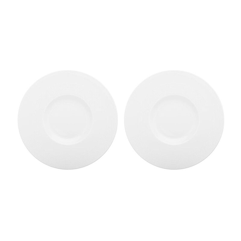 Madrid dia.12.25" Round White Porcelain Plate (Set of 2) image number 0
