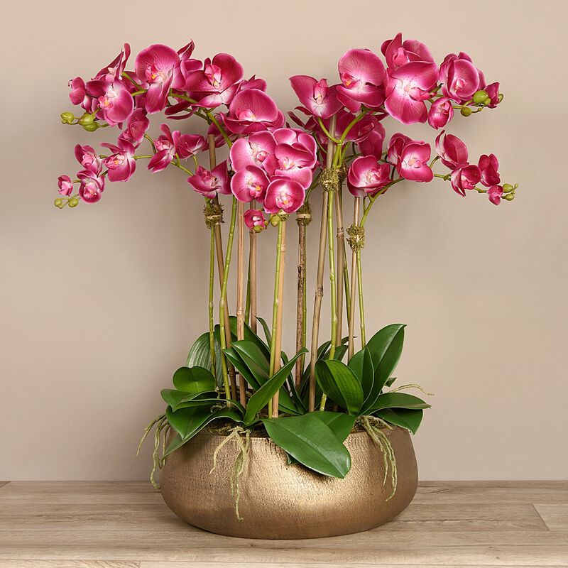 Faux Floral Arrangement -Orchid Centerpiece -  28"