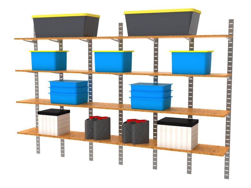 Stirdy Garage / Laundry Room / Pantry Shelving System 91" High with 9 Shelves 48" Length 20"- 22" Width | 6 Sections- Shelves Sold Separately