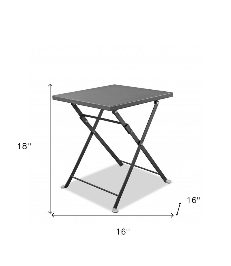 Sleek Square End Table in Polished Stainless Steel &ndash; Compact Design