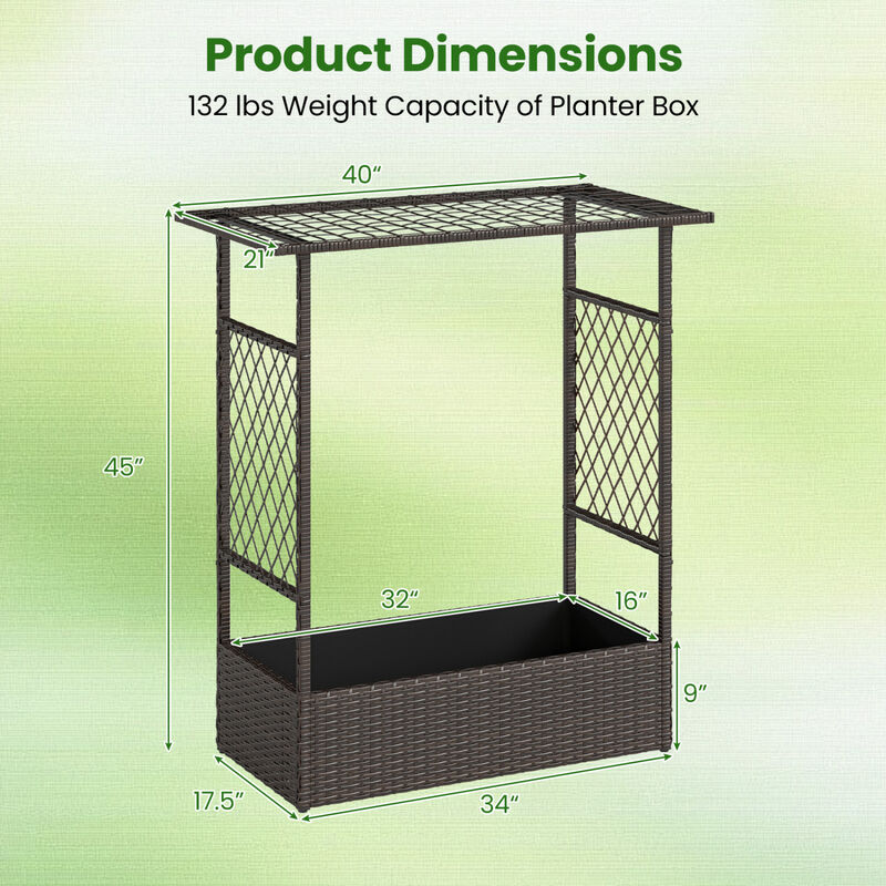 Outdoor Raised Garden Bed with Hanging Roof and Dual Trellises image number 2