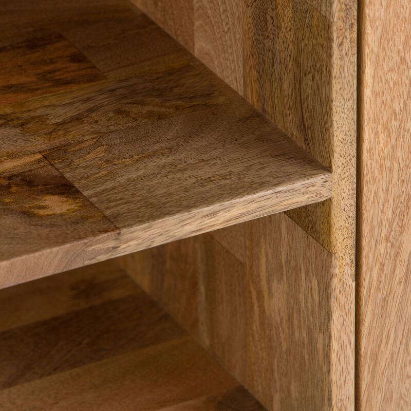 Hunter SOLID MANGO WOOD 60 inch Wide Industrial TV Media Stand in Natural For TVs up to 65 inches