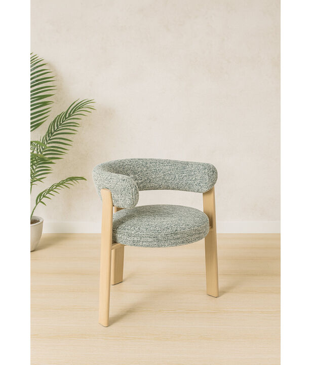 Upholstered 3-leg Wood-look Metal Frame 2pc Dining Chairs