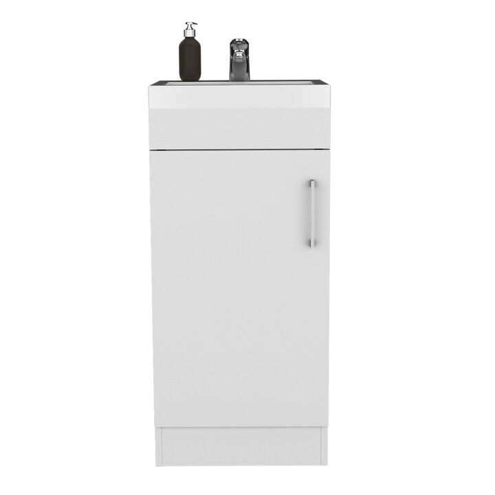 Sevilla Bathroom Vanity with Single Door Cabinet, White, Bathroom