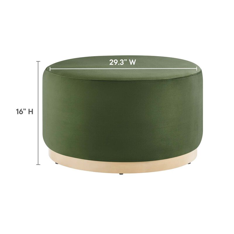 Tilden Large 29" Round Performance Velvet Upholstered Ottoman image number 5