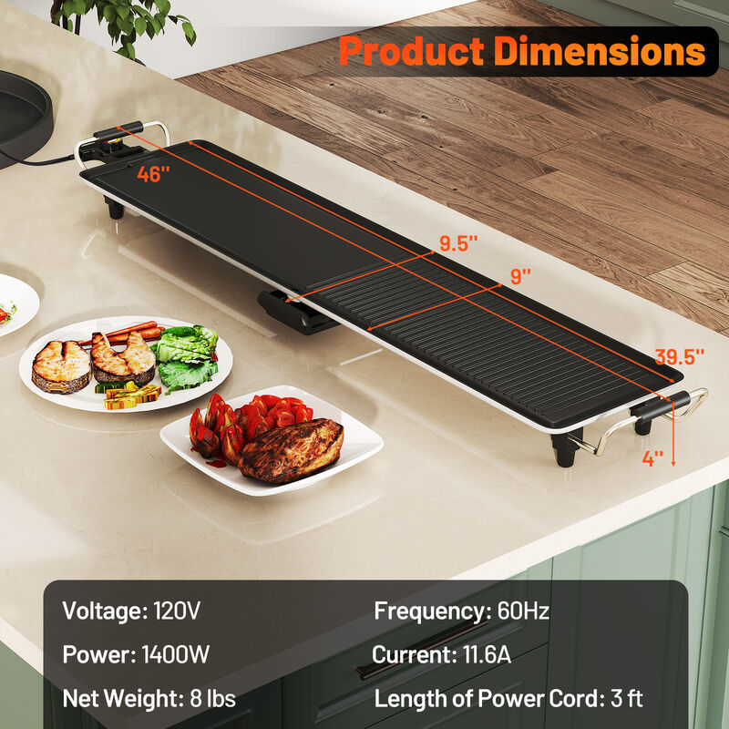 Extra Large Nonstick Electric Griddle with Dual Cooking Surface and Temperature Control image number 2