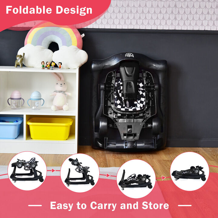 Multi-Functional 4-in-1 Foldable Baby Push Walker with Adjustable Height Settings