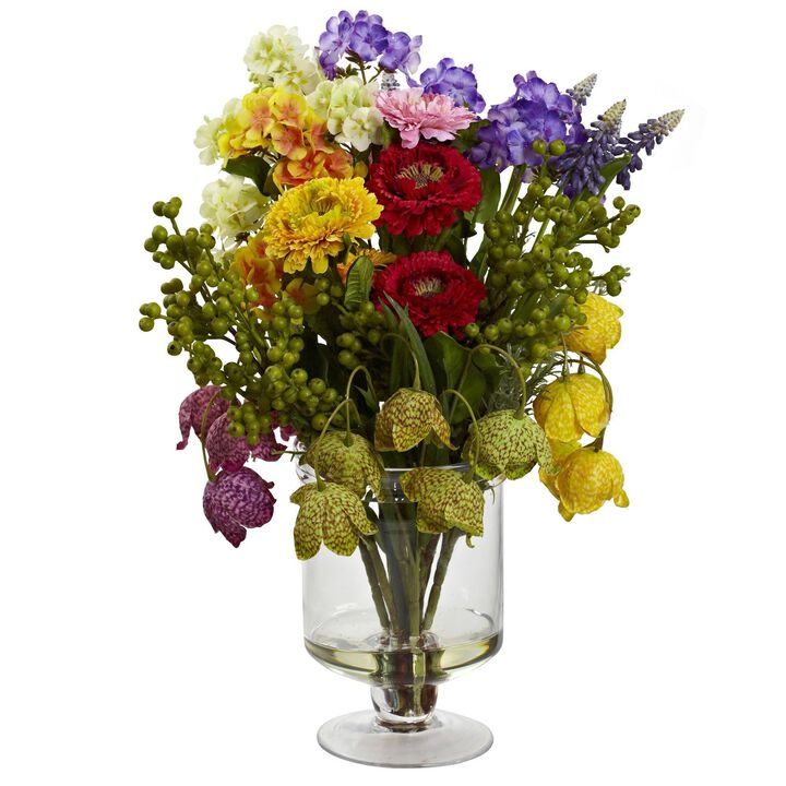 Nearly Natural 16-in Spring Floral Arrangement