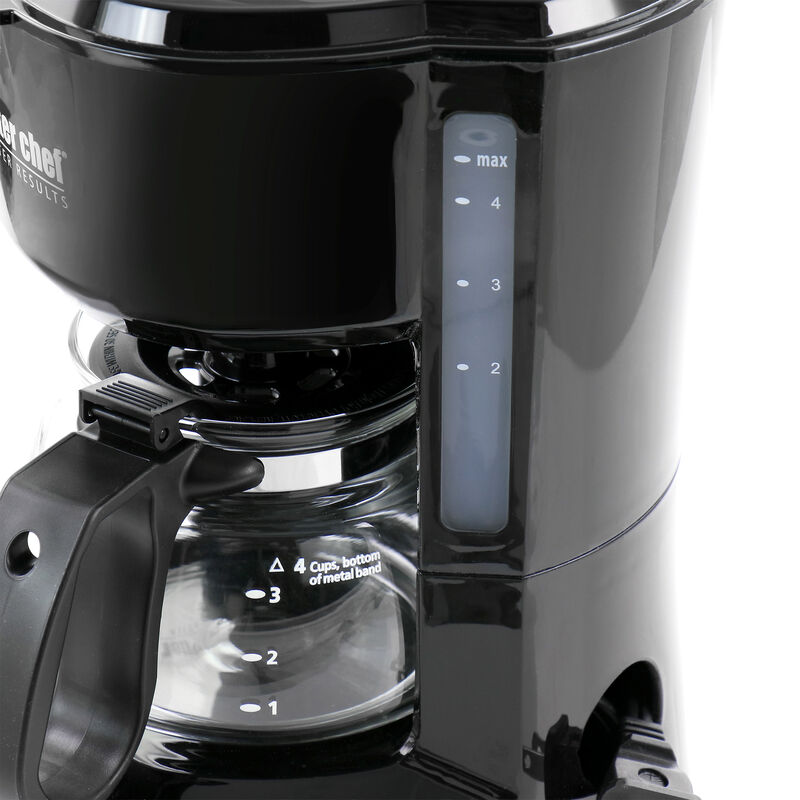 Better Chef 4 Cup Compact Coffee Maker in Black with Removable Filter Basket