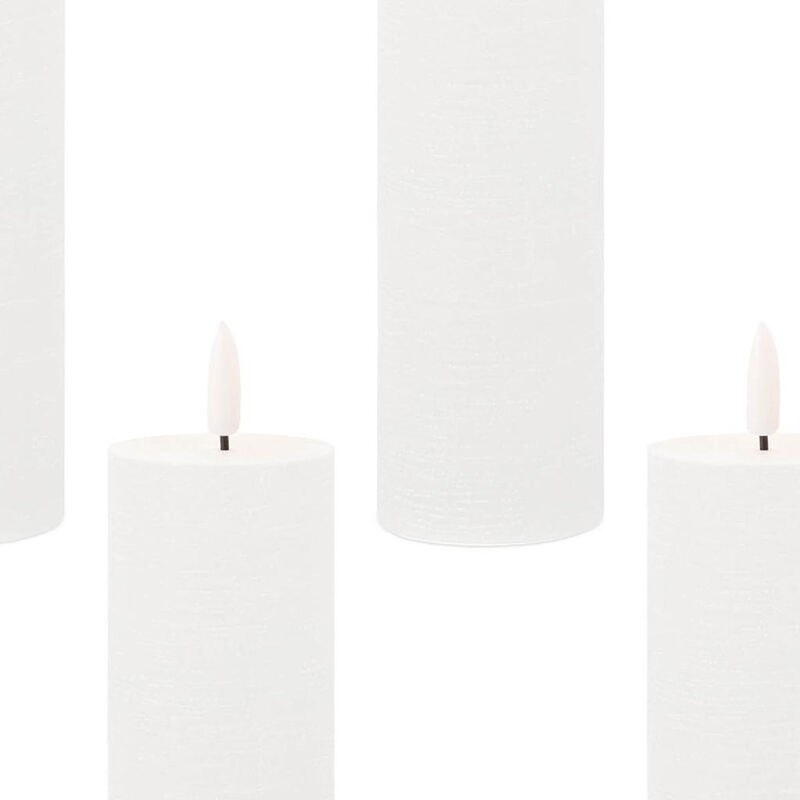 HomeRoots Set of Four Unscented Candle Flameless Pillar Candles image number 2