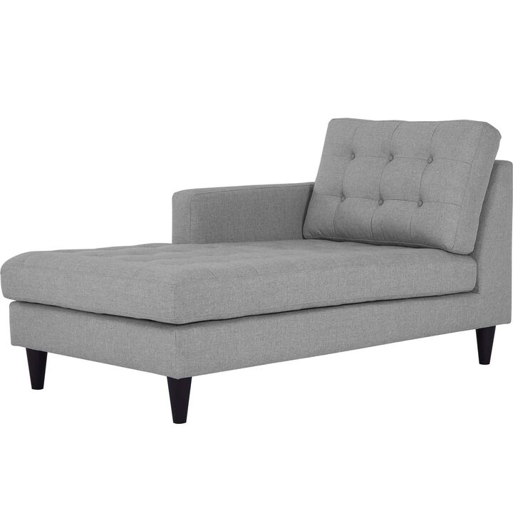 Modway Empress Mid-Century Modern Upholstered Fabric Corner Sofa In Oatmeal