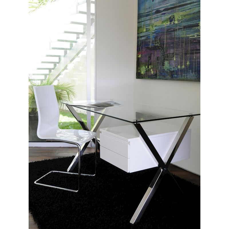 Pangea Home Beverli Desk Small White