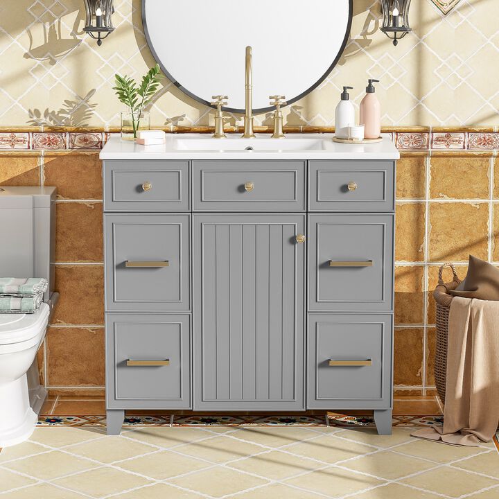 Merax Bathroom Vanity with Ceramic Sink