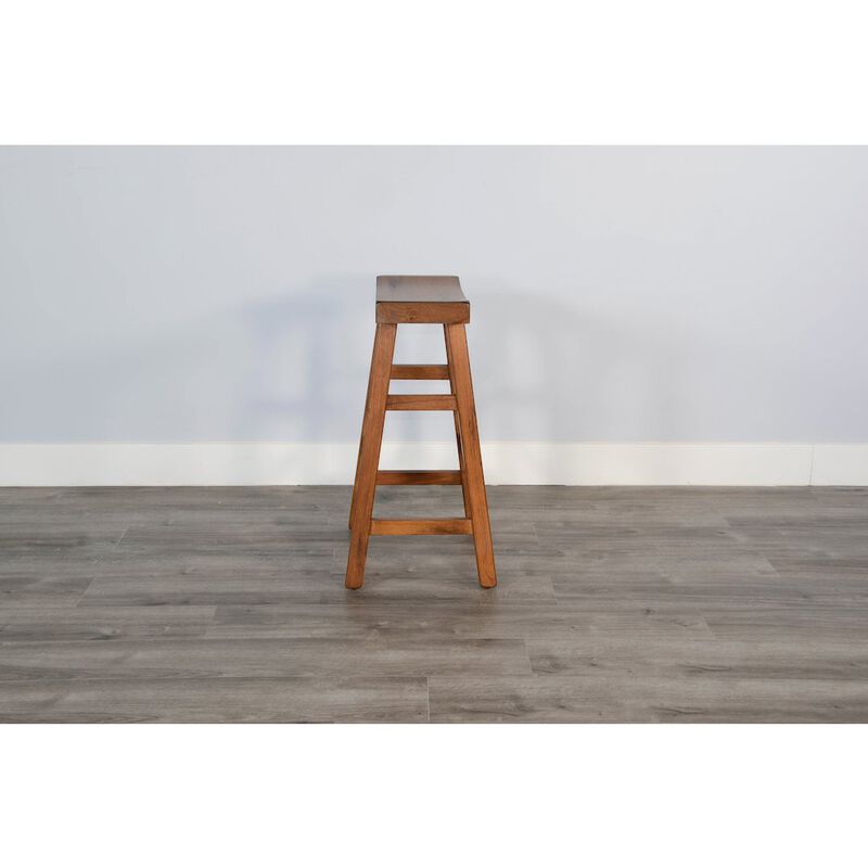 Sunny Designs Beach Pebble Bar Saddle Seat Stool, Wood Seat (Set of 2) image number 3