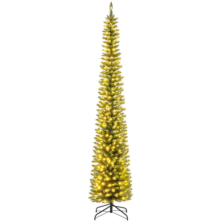 Pre-Lit Pencil Artificial Christmas Tree for Space-Saving Holiday Décor with Warm LED Lights
