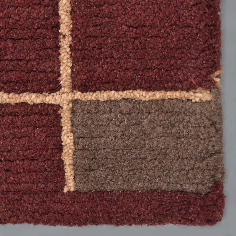 Rugsotic Carpets Hand Knotted Tibbati Wool 5'7''x7'10'' Area Rug Contemporary Brown T00206