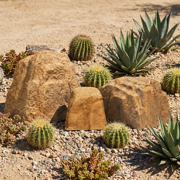 3-Piece Polyresin Faux Landscape Rock Set