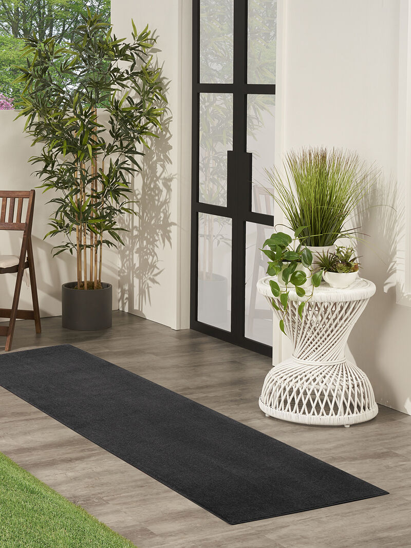 Nourison Essentials NRE01 Black 2'2" x 14' Rug image number 7