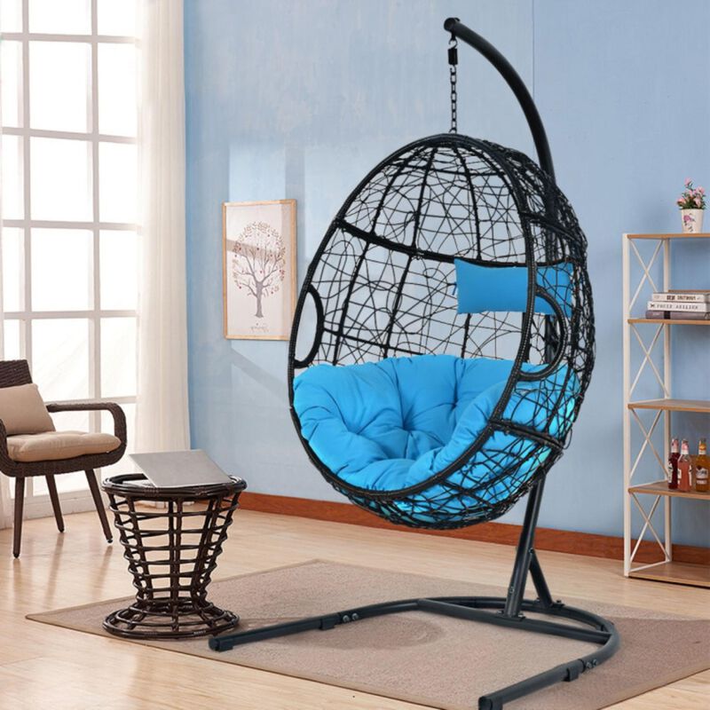 Hivvago Indoor/Outdoor Hanging Cushioned Hammock Chair with Stand