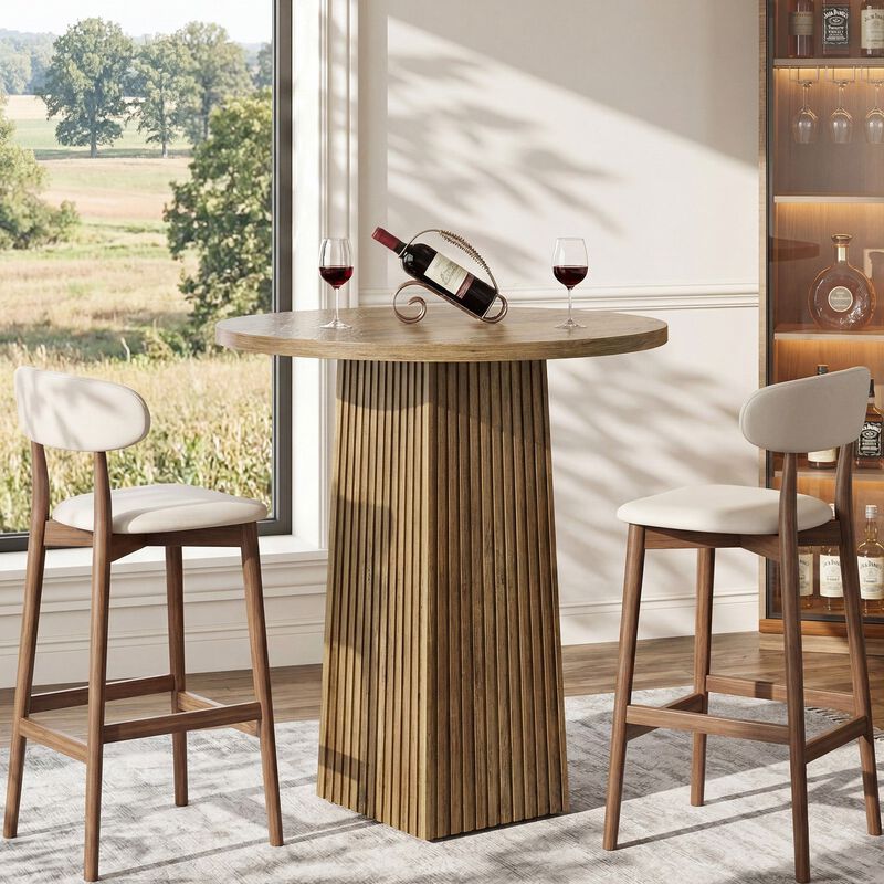 31.5 Inch Round Pub Table for Kitchen Dining Room and Entertainment image number 1