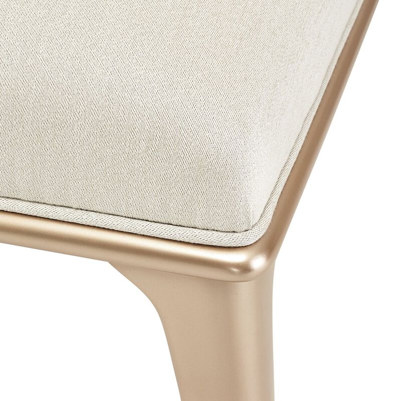Michael Amini La Rachelle Bed Bench - Icicle/Champagne