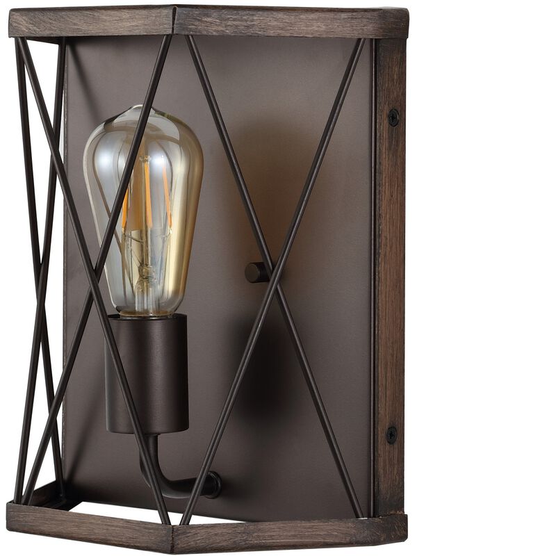 Liam 1-Light Rustic Farmhouse Iron LED Sconce