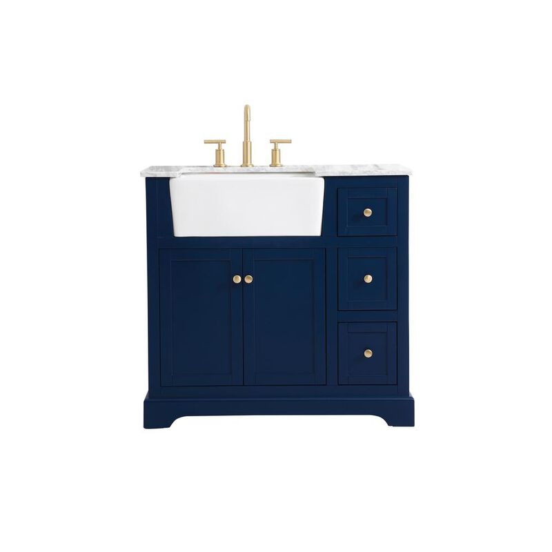 Elegant Kitchen and Bath 36 inch Single bathroom vanity in blue