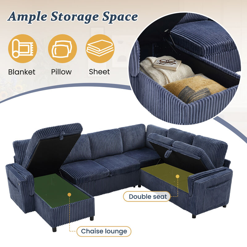 U-Shaped Sectional Sleeper Sofa image number 6