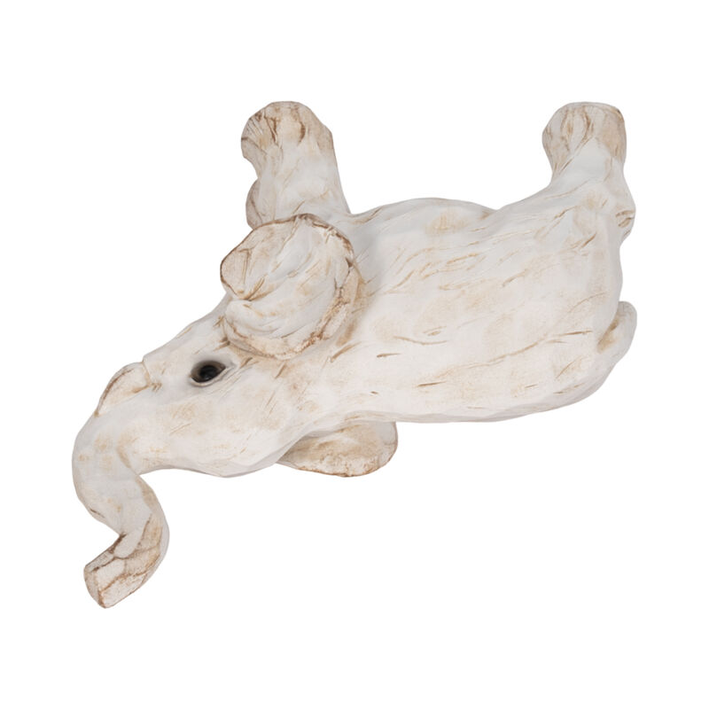8" Elephant Figurine, White image number 5