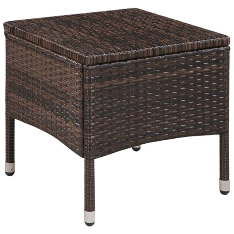 vidaXL 3 Piece Bistro Set Poly Rattan Brown