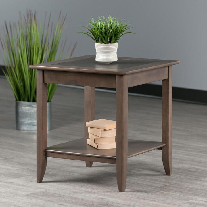 Santino End Table, Oyster Gray