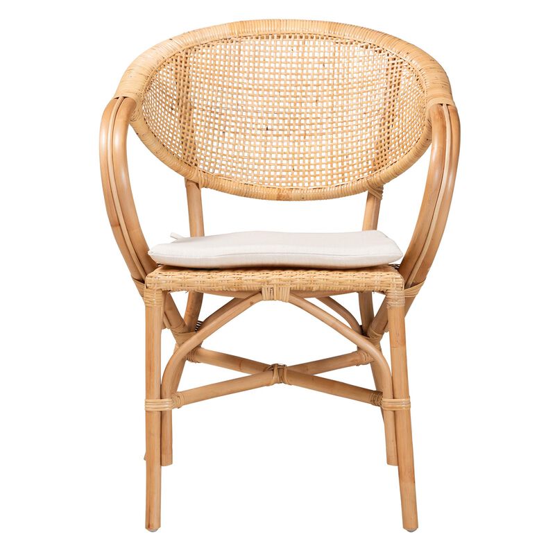 Baxton Studio Varick Modern Bohemian Natural Brown Finished Rattan Dining Chair