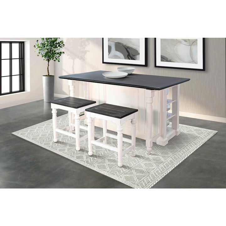 Sunny Designs Carriage House Kitchen Island Set with 13" Drop Leaf