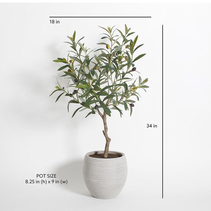 Artificial Olive Topiary Tree with Mediterranean Pot image number 7